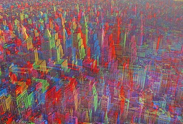 Photograph Mitchell Funk Multi Color Skyline on One Eyeland